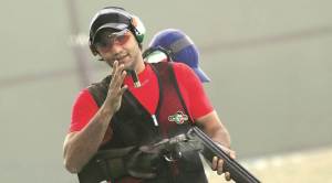 Chenai Keynan in Trap during Asia Olympic Qualifying Competition for Shooting in New Delhi on Thursday. EXPRESS PHOTO BY PRAVEEN KHANNA 28 01 2016.