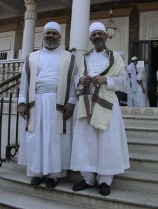Dasturji Khurshed Dastur Kekobad Dastoor with Dasturji Peshotan Dastur Hormazdyar Mirza at his investiture in 2004 at Iranshah